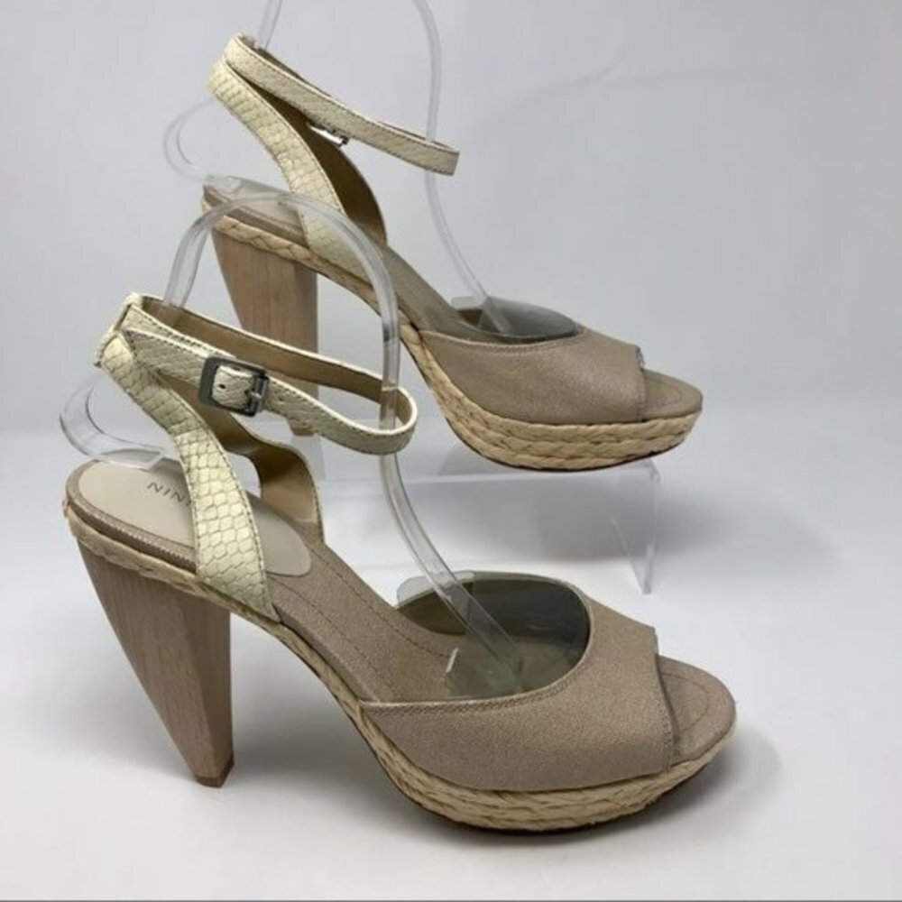 Nine West Casting Platform Sandals w/Reptile 10M - Picture 2 of 15
